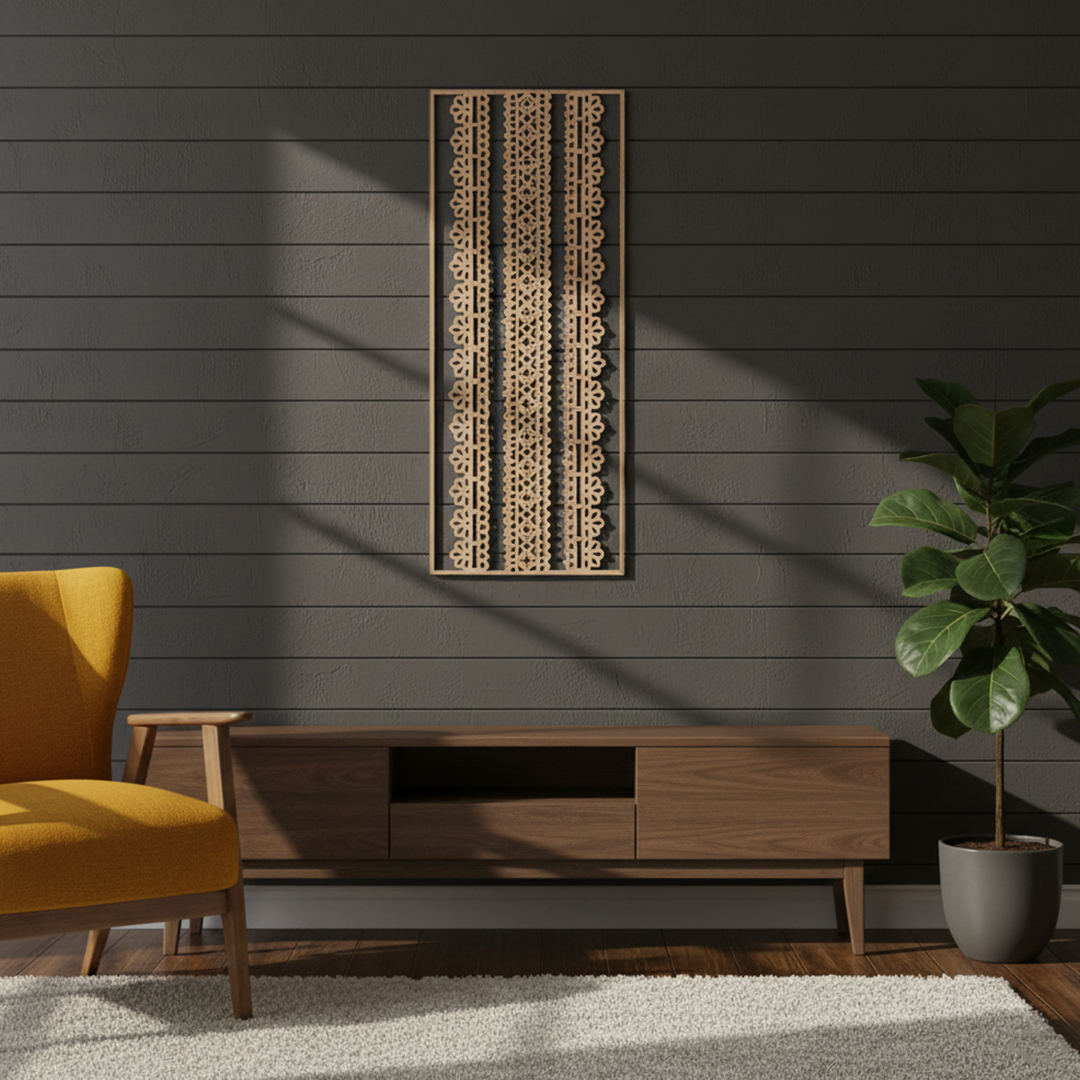 MDF Tribal Pattern Panel Design Cutout DIY Wall Decor Art XL for painting and decoration mounted on wall