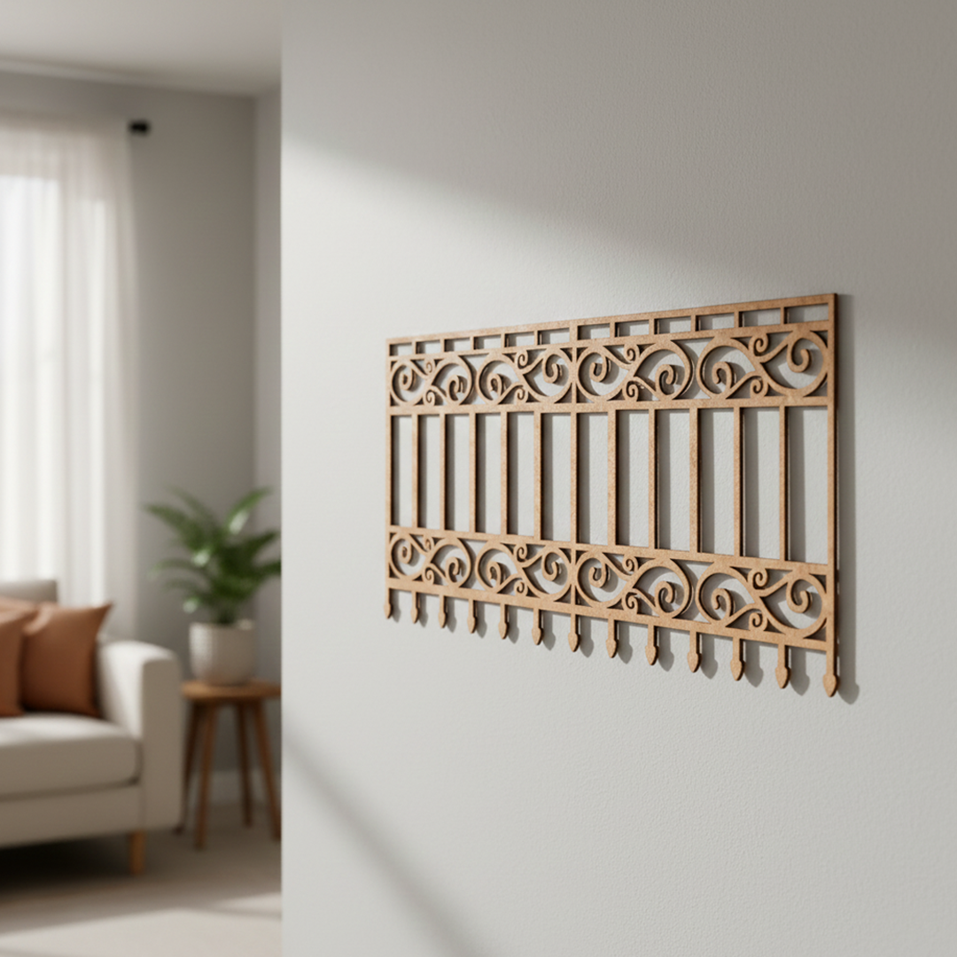 MDF Ornate Border Panel Design Cutout DIY Wall Decor Art XL for painting and decoration mounted on wall