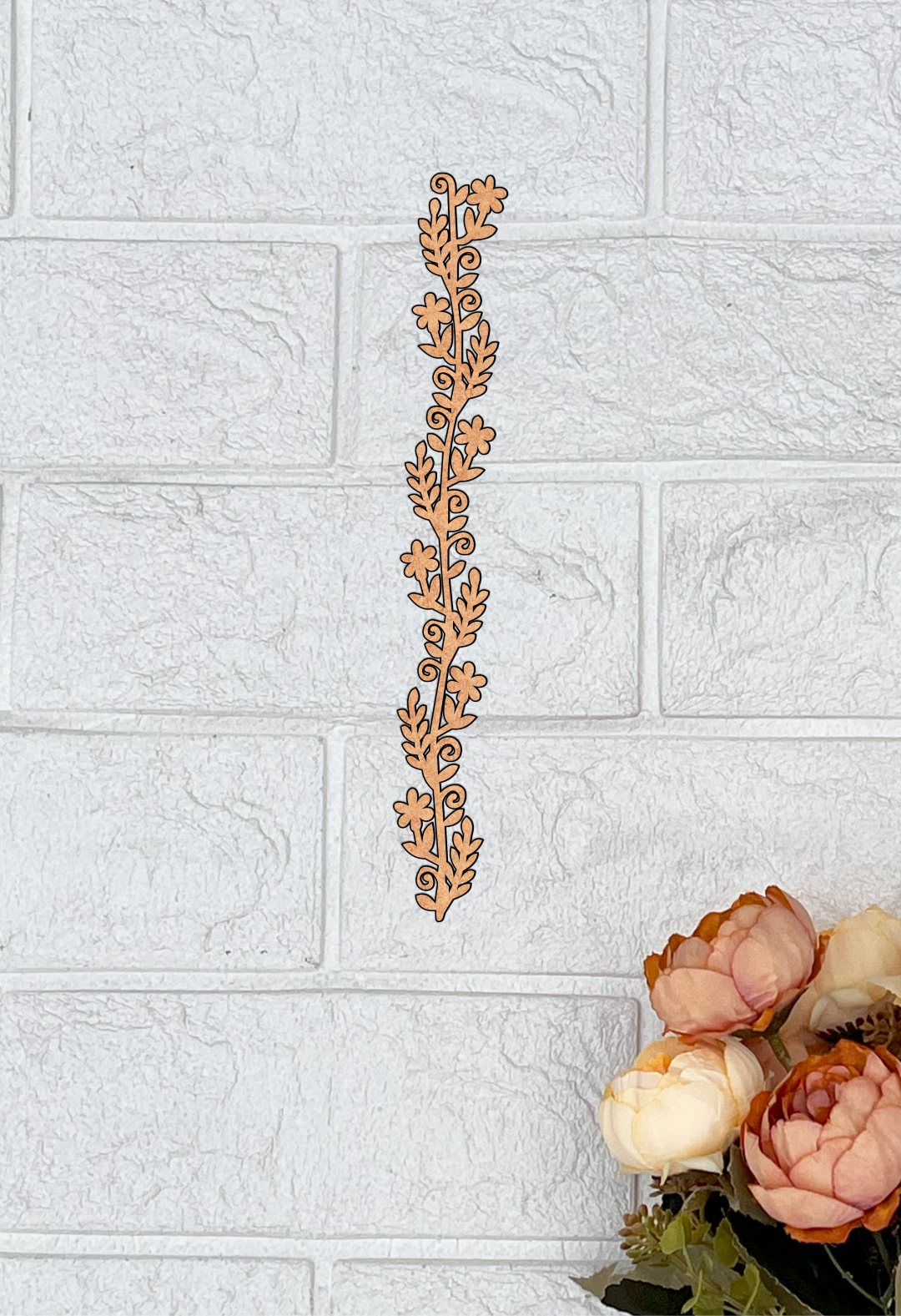MDF Floral Vine Border Design Cutout DIY Wall Decor Art Plus  and decoration hangong on wall