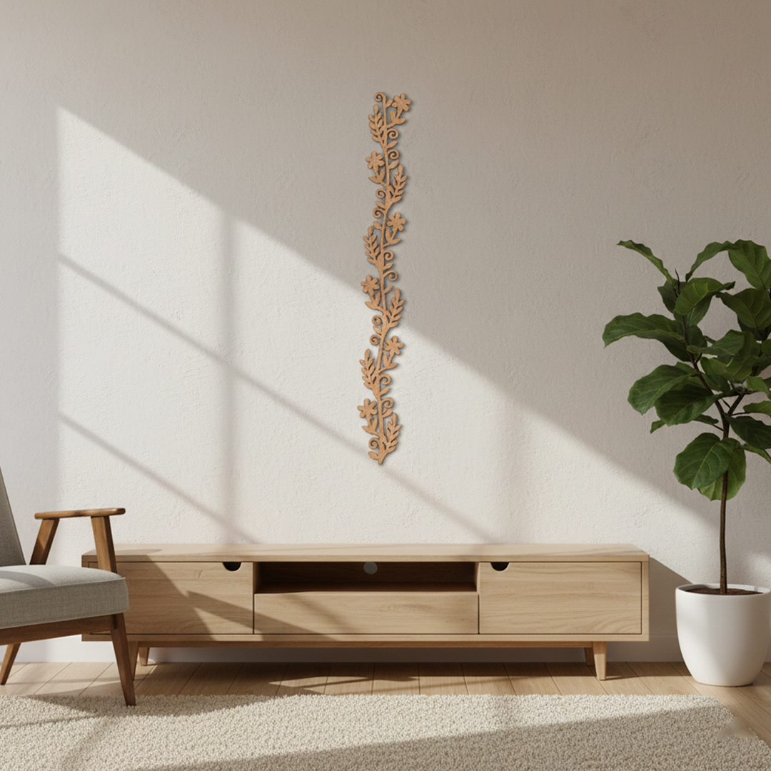 MDF Floral Vine Border Design Cutout DIY Wall Decor Art Plus  and decoration hangong on wall