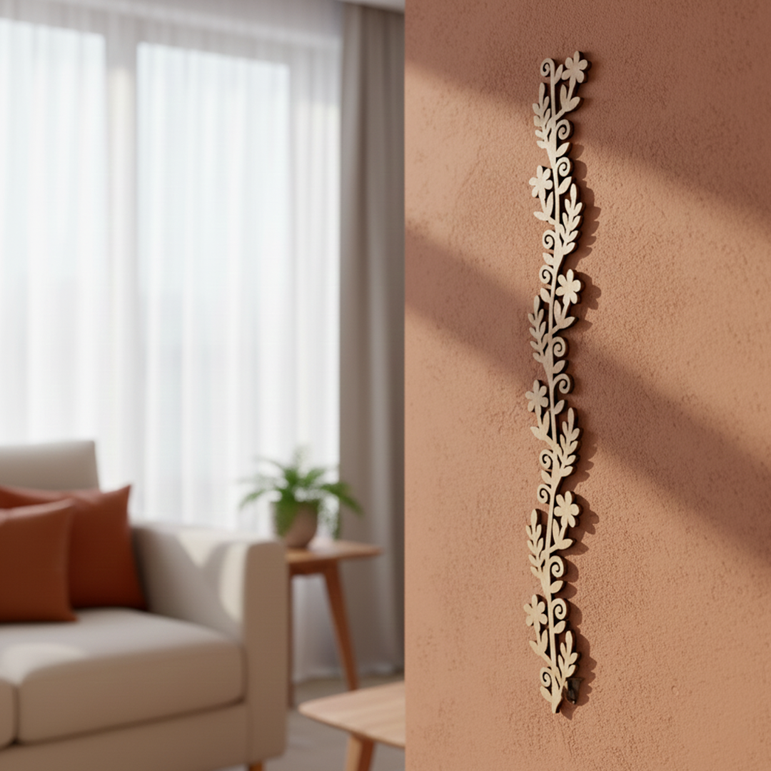 MDF Floral Vine Border Design Cutout DIY Wall Decor Art Plus  and decoration hangong on wall