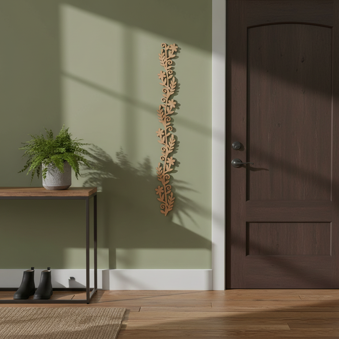 MDF Floral Vine Border Design Cutout DIY Wall Decor Art Plus  and decoration hangong on wall
