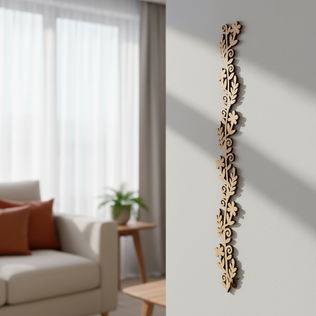 MDF Floral Vine Border Design Cutout DIY Wall Decor Art Plus  and decoration hangong on wall