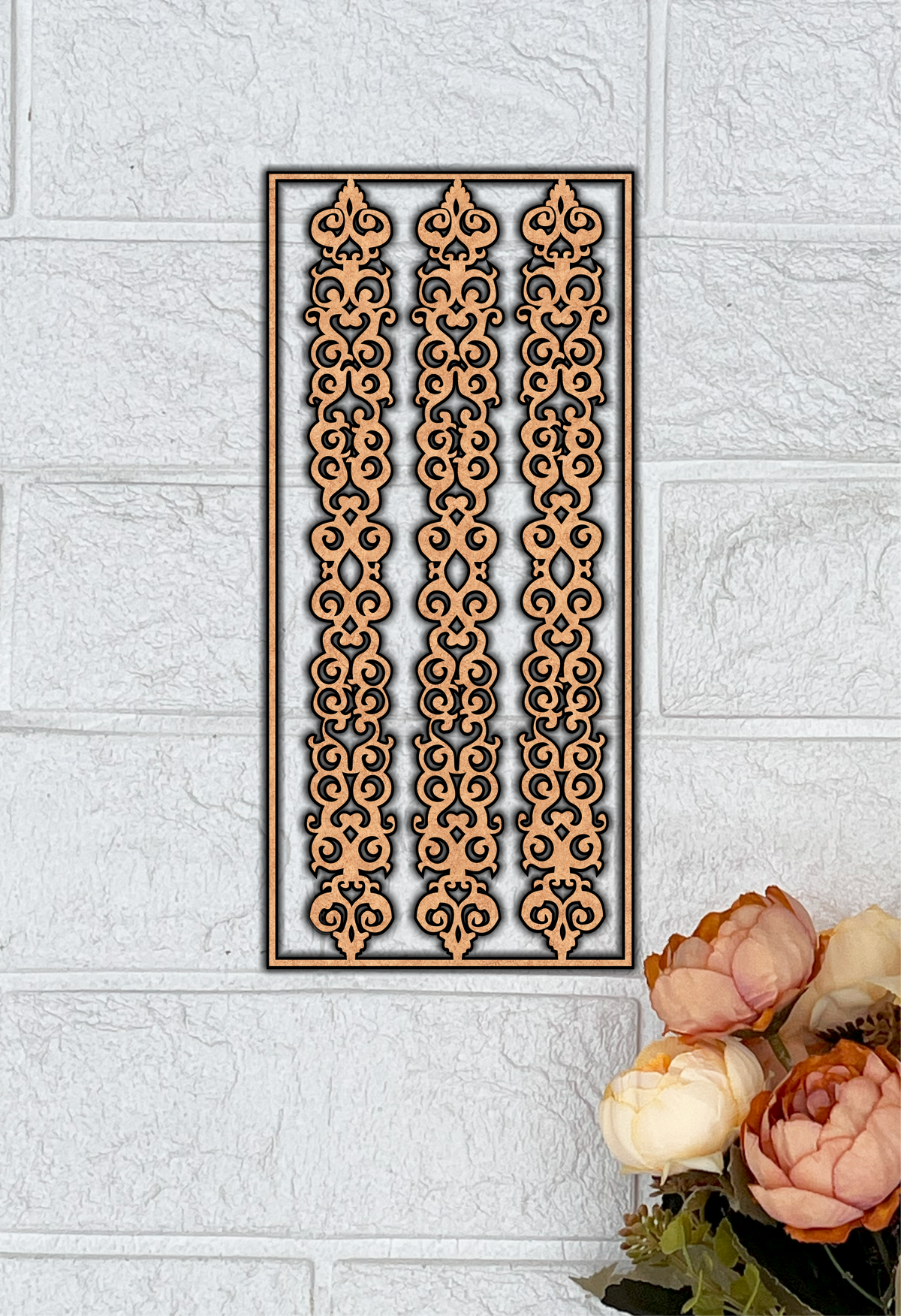 MDF Ornate Scroll Panel Design Cutout DIY Wall Decor Arts XL for painting and decoration mounted on wall