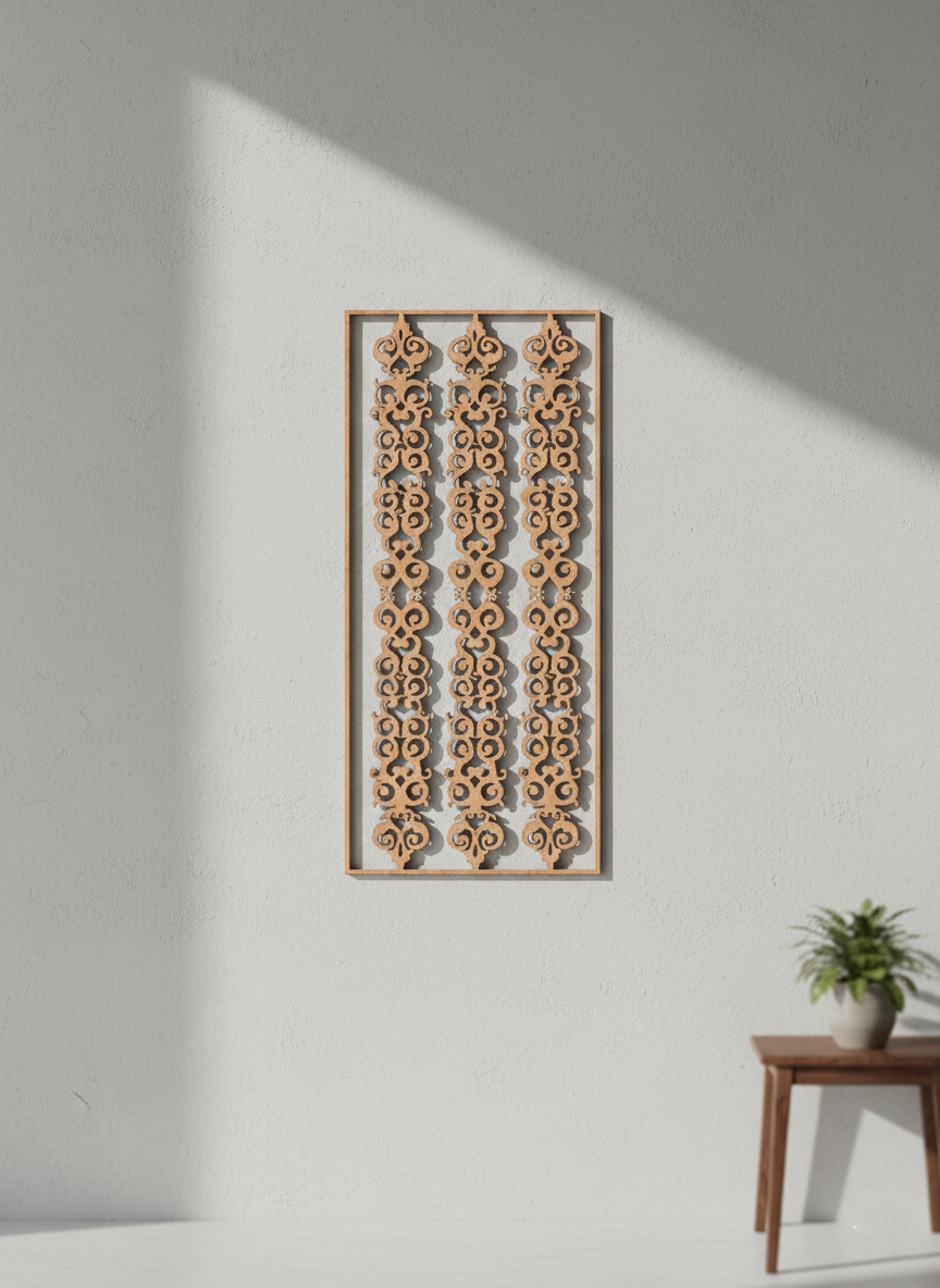 MDF Ornate Scroll Panel Design Cutout DIY Wall Decor Arts XL for painting and decoration mounted on wall