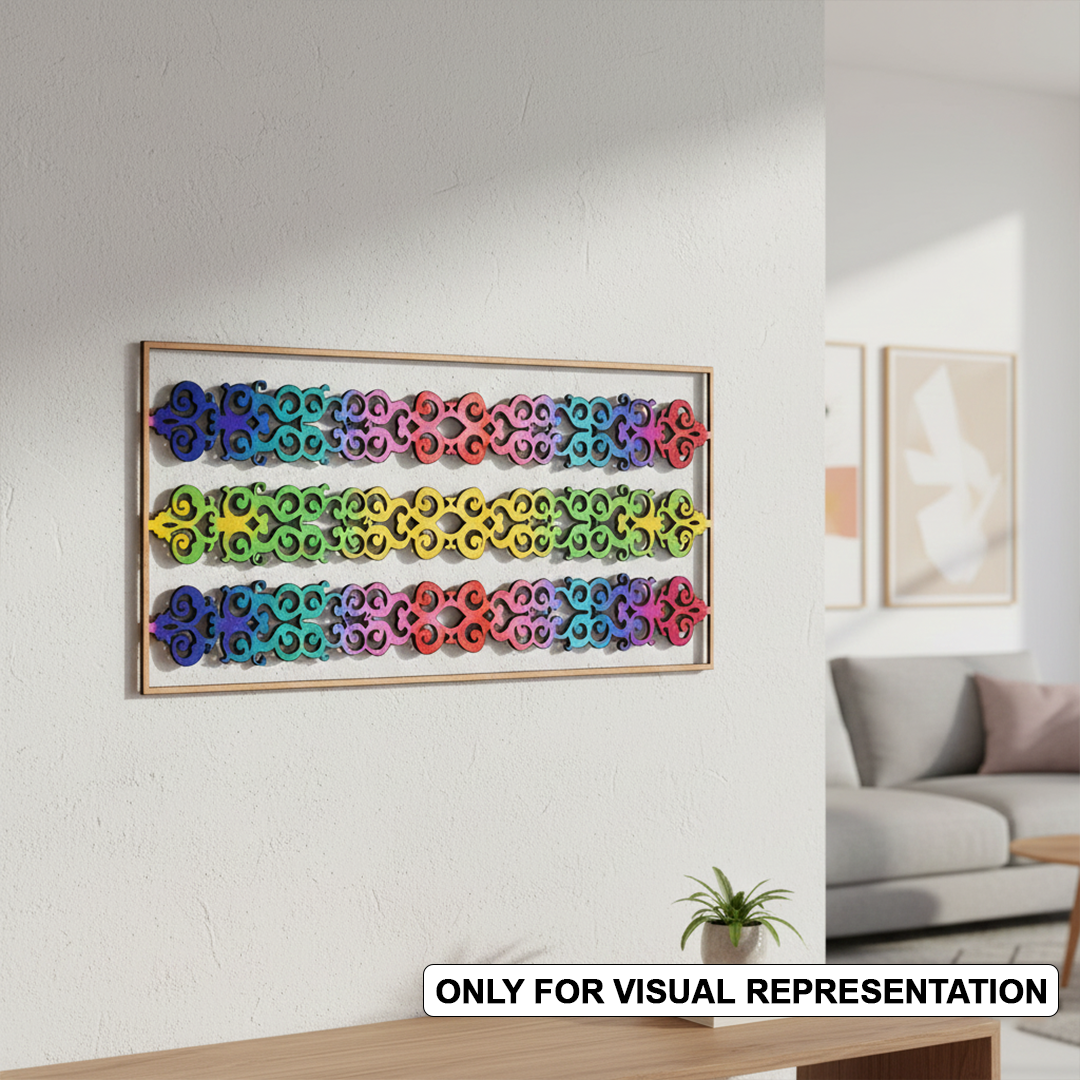 Painted MDF Ornate Scroll Panel Design Cutout DIY Wall Decor Arts  and decoration mounted on wall