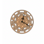 MDF Floral Roman Wall Clock Design Cutout DIY Decor Art XL for painting and decoration