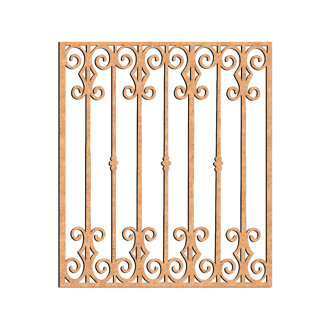 MDF Elegant Grill Panel Design Cutout DIY Wall Decor Art XXL for painting and decoration