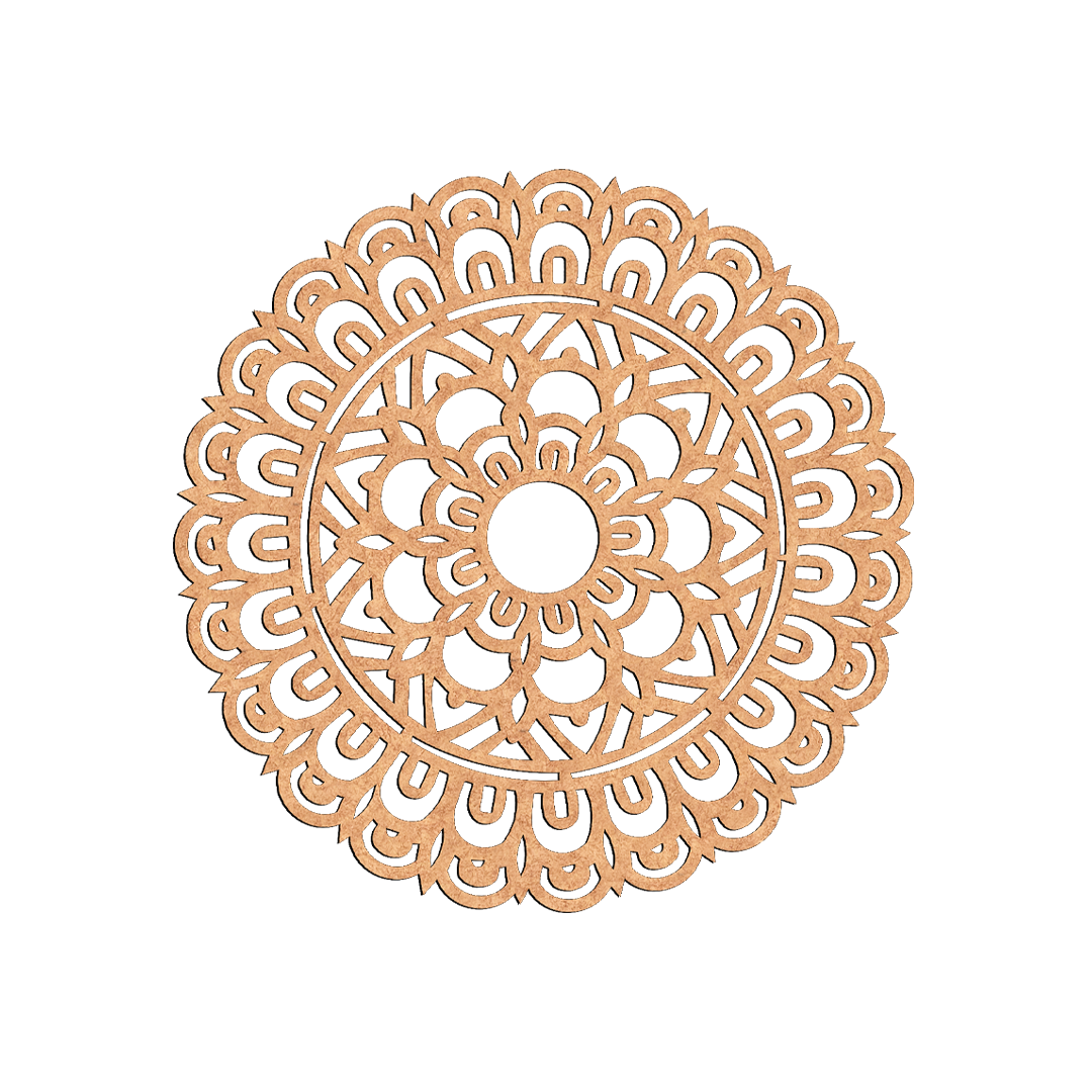 MDF Mandala Round Panel Design Cutout DIY Wall Decor Art XL for painting and decoration
