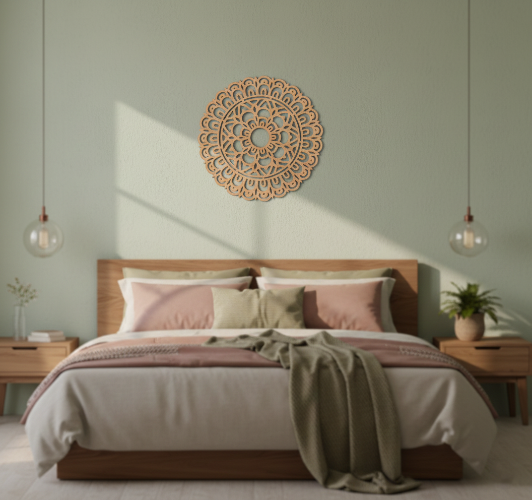 MDF Mandala Round Panel Design Cutout DIY Wall Decor Art XL for painting and decoration mounted on wall