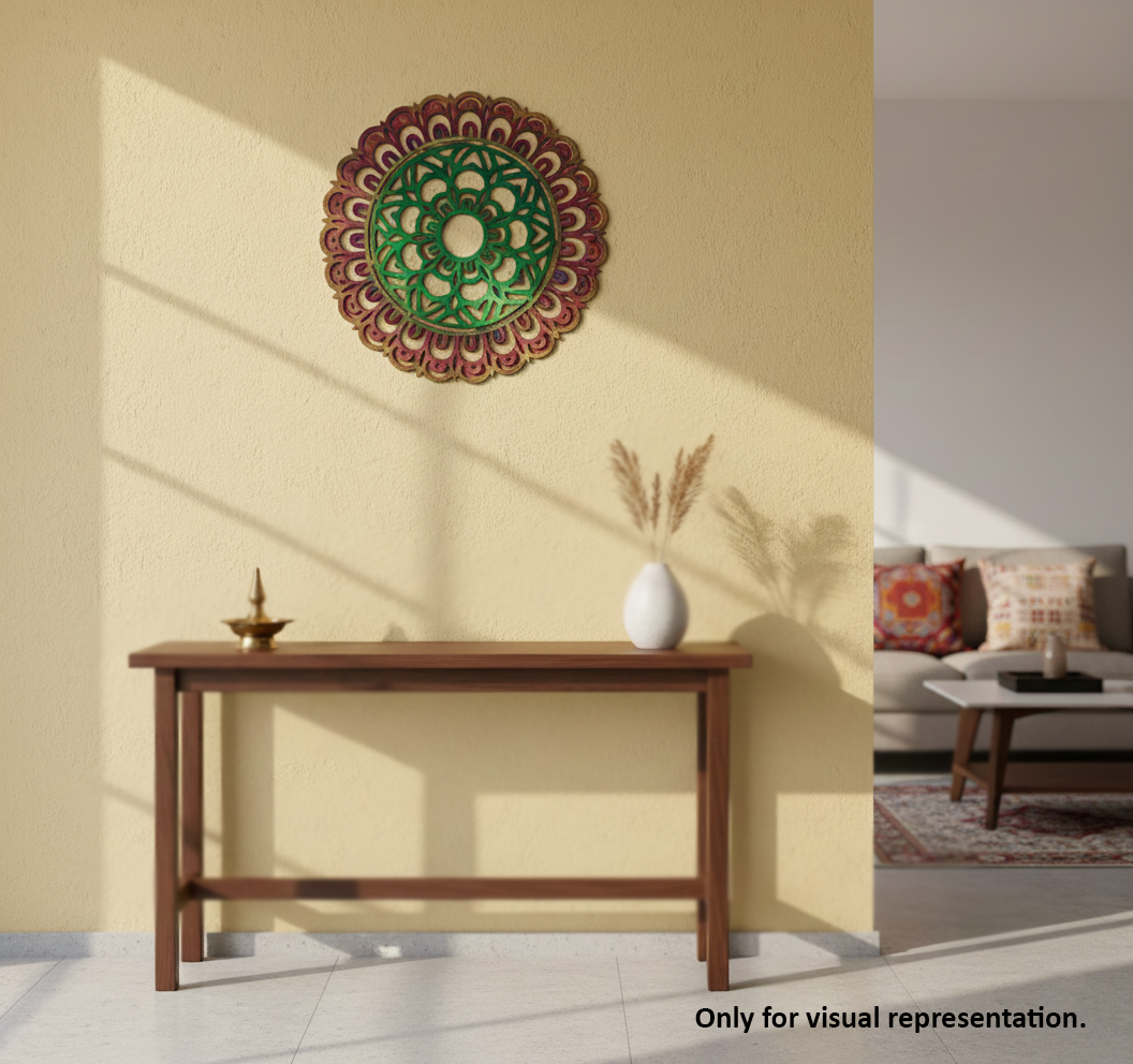 Painted MDF Mandala Round Panel Design Cutout DIY Wall Decor Art XL  and decoration mounted on wall