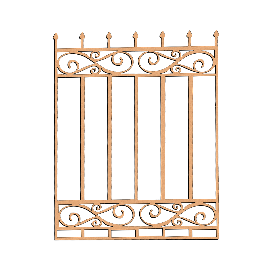 MDF Classic Fence Panel Design Cutout DIY Wall Decor Art Pro for painting and decoration