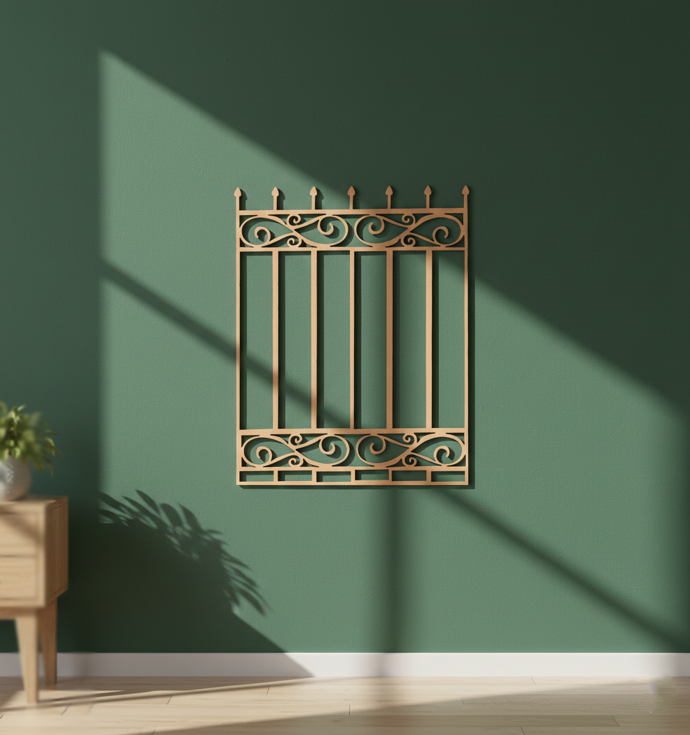 MDF Classic Fence Panel Design Cutout DIY Wall Decor Art Pro for painting and decoration hanging on wall
