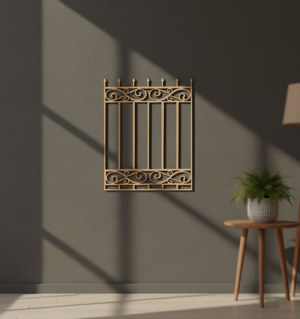 MDF Classic Fence Panel Design Cutout DIY Wall Decor Art Pro for painting and decoration hanging on wall