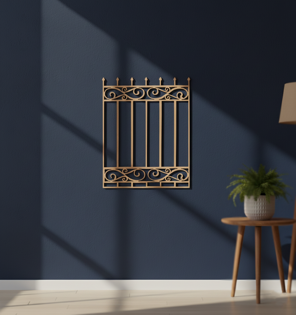MDF Classic Fence Panel Design Cutout DIY Wall Decor Art Pro for painting and decoration hanging on wall