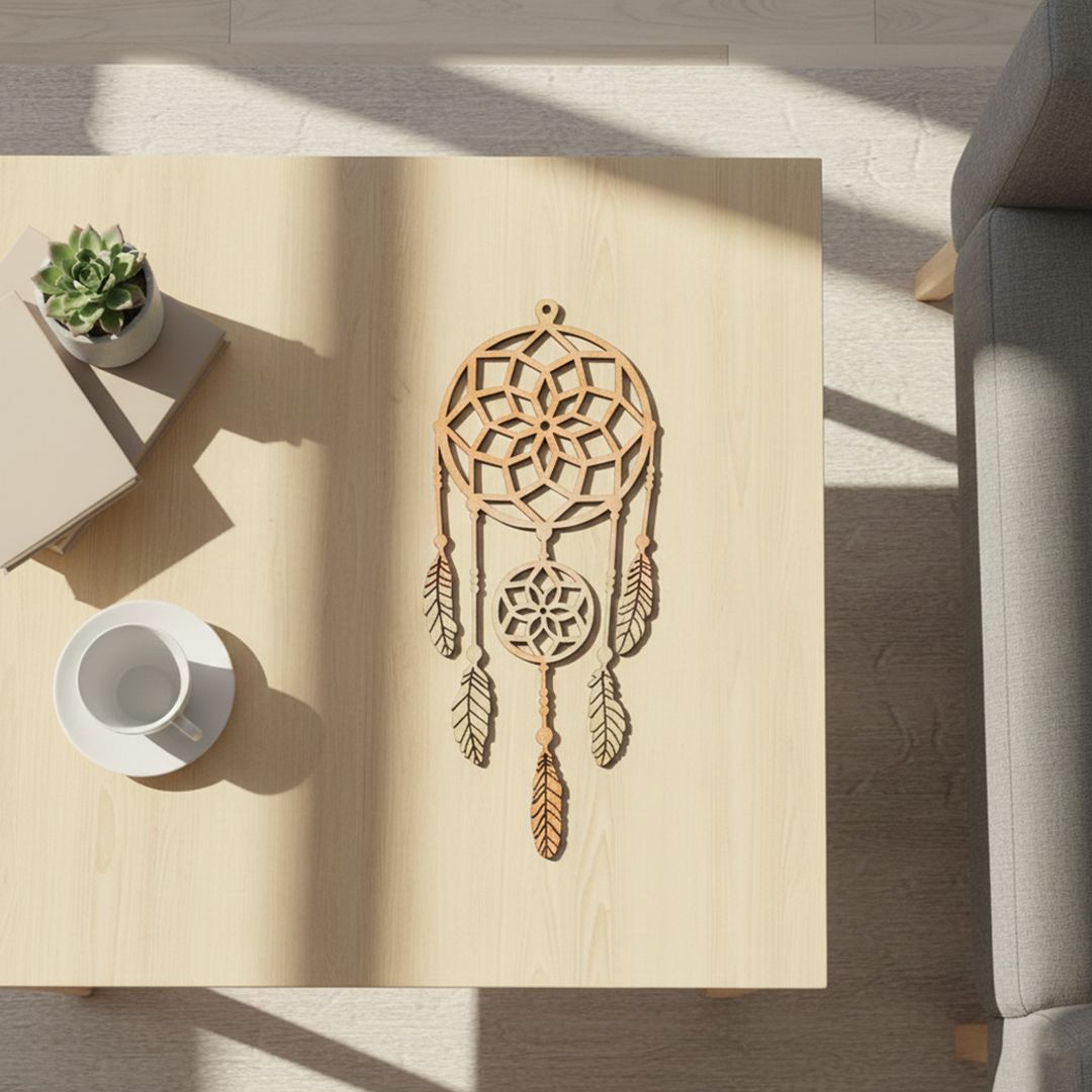 MDF Dreamcatcher Wall Hanging Design Cutout DIY Decor Art XL for painting and decoration hanging on wooden board
