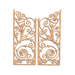MDF Floral Twin Panel Design Cutout DIY Wall Decor Art Board for painting and decoration