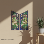 Painted MDF Floral Twin Panel Design Cutout DIY Wall Decor Art Board for decoration mounted on wall