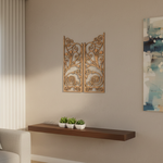 MDF Floral Twin Panel Design Cutout DIY Wall Decor Art Board for painting and decoration mounted on wall