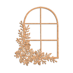 MDF Floral Window Frame Design Cutout DIY Wall Decor Art XL! for painting and decoration