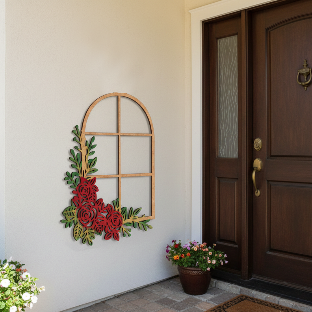 Painted MDF Floral Window Frame Design Cutout DIY Wall Decor Art XL!   decoration mounted on wall