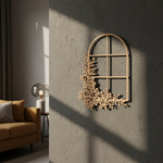 MDF Floral Window Frame Design Cutout DIY Wall Decor Art XL! for painting and decoration mounted on wall