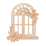 MDF Floral Arch Window Frame Cutout DIY Wall Decor Art Panel for painting and decoration