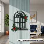 Painted MDF Floral Arch Window Frame Cutout DIY Wall Decor Art Panel for  decoration mounted on pillar