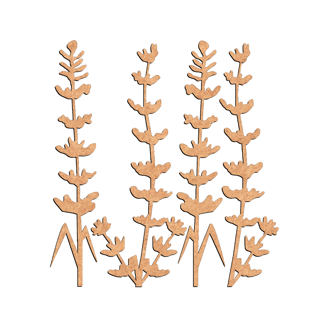 MDF Floral Stem Cutouts Set for DIY Wall Decor Craft Art XL! for painting and craft