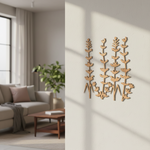 MDF Floral Stem Cutouts Set for DIY Wall Decor Craft Art XL! for painting and craft mounted on wall