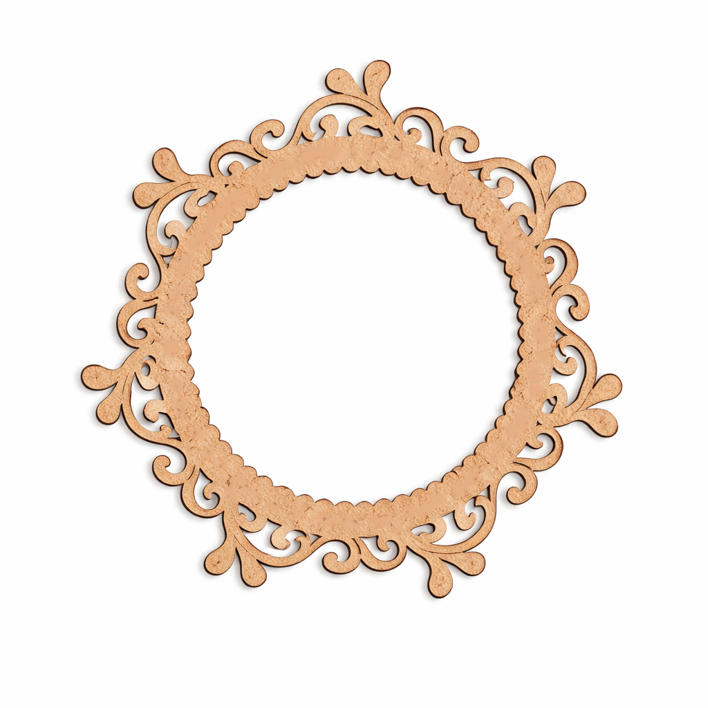 MDF Ornate Round Frame Cutout DIY Wall Decor Craft Art XL! for painting and decor