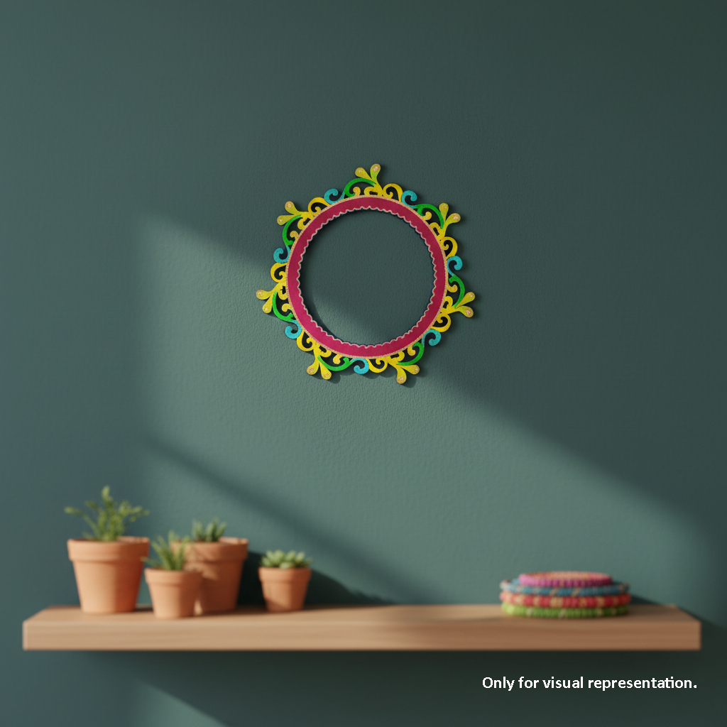 Painted MDF Ornate Round Frame Cutout DIY Wall Decor Craft Art XL! for  decor mounted on wall