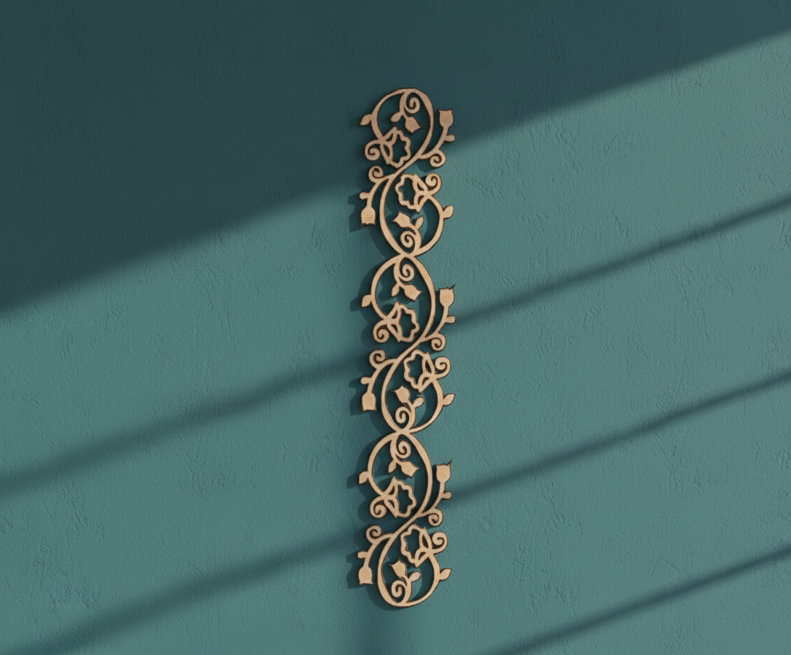 MDF Ornamental Vine Border Cutout DIY Wall Decor Strip Art for painting mounted on wall
