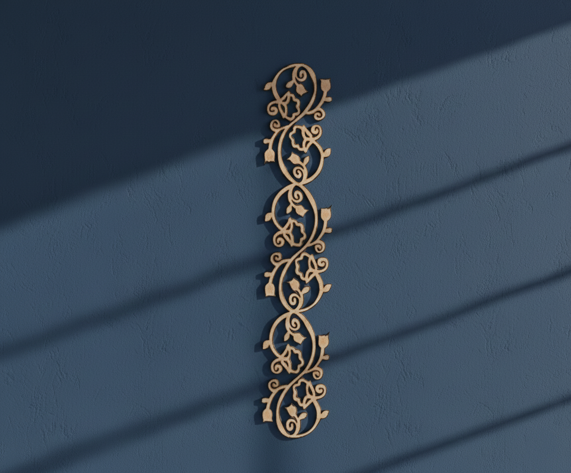 MDF Ornamental Vine Border Cutout DIY Wall Decor Strip Art for painting mounted on wall
