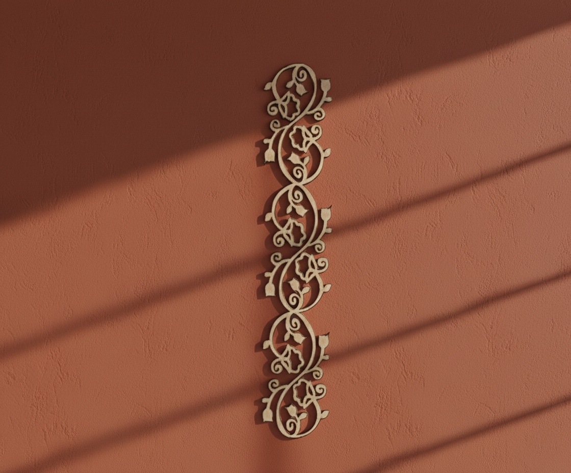MDF Ornamental Vine Border Cutout DIY Wall Decor Strip Art for painting mounted on wall