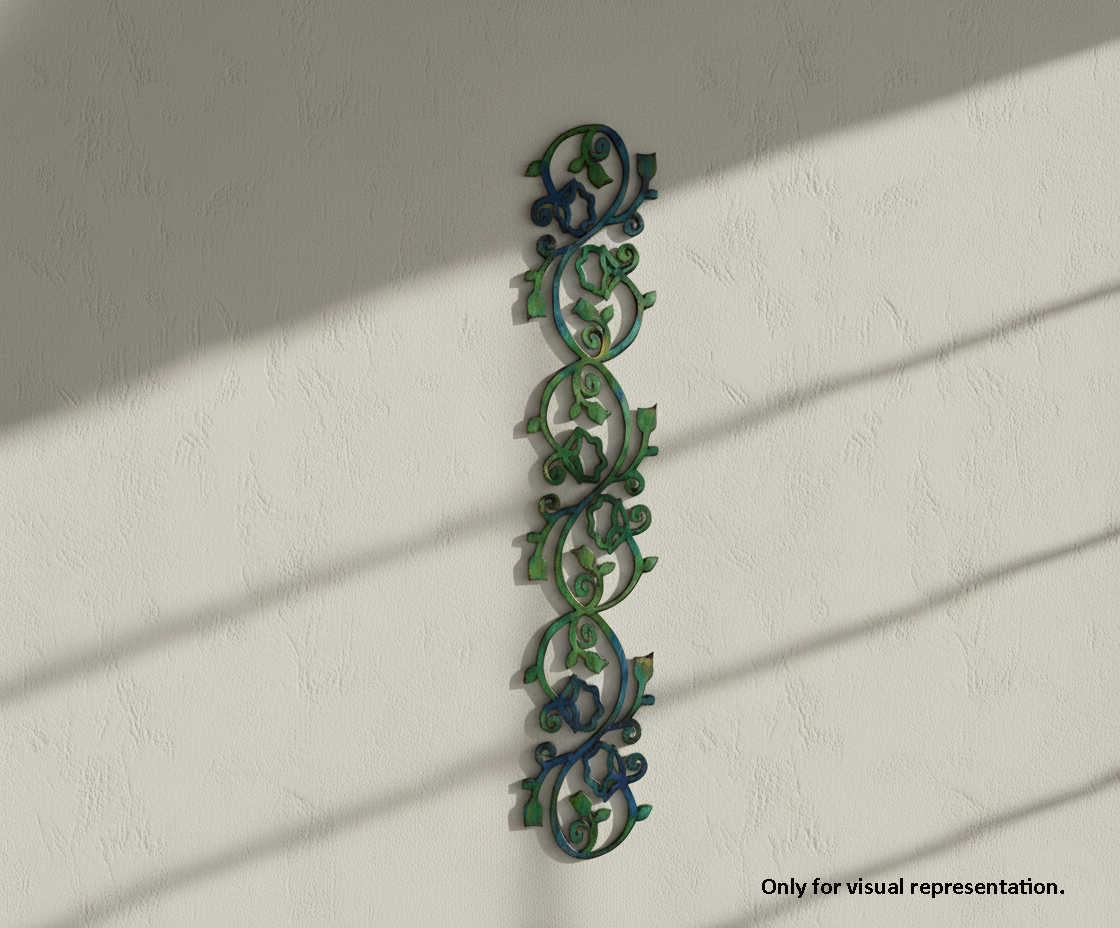 Painted MDF Ornamental Vine Border Cutout DIY Wall Decor Strip Art mounted on wall