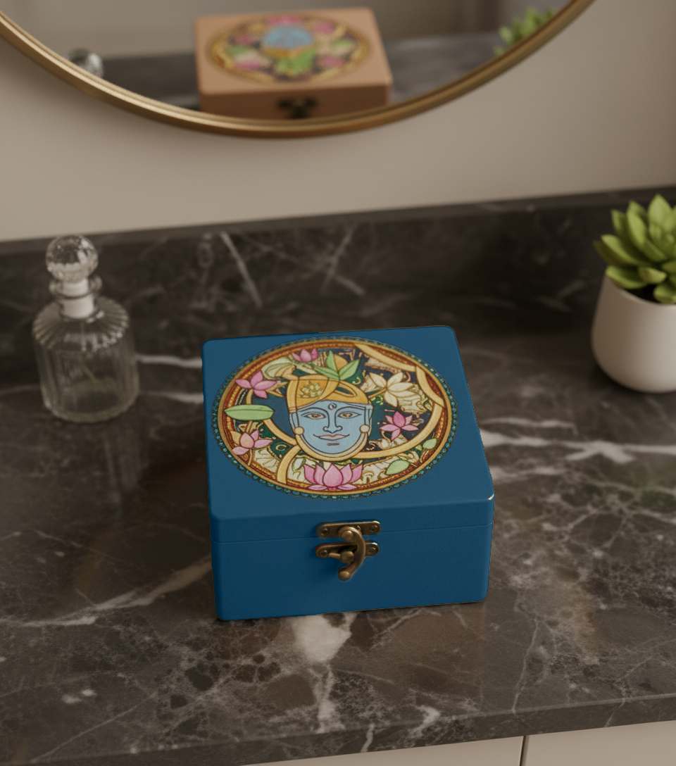 Krishna Engraved MDF Lock Box