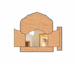 MDF Mughal Window Shutter Cutout DIY Wall Decor Frame for painting open window