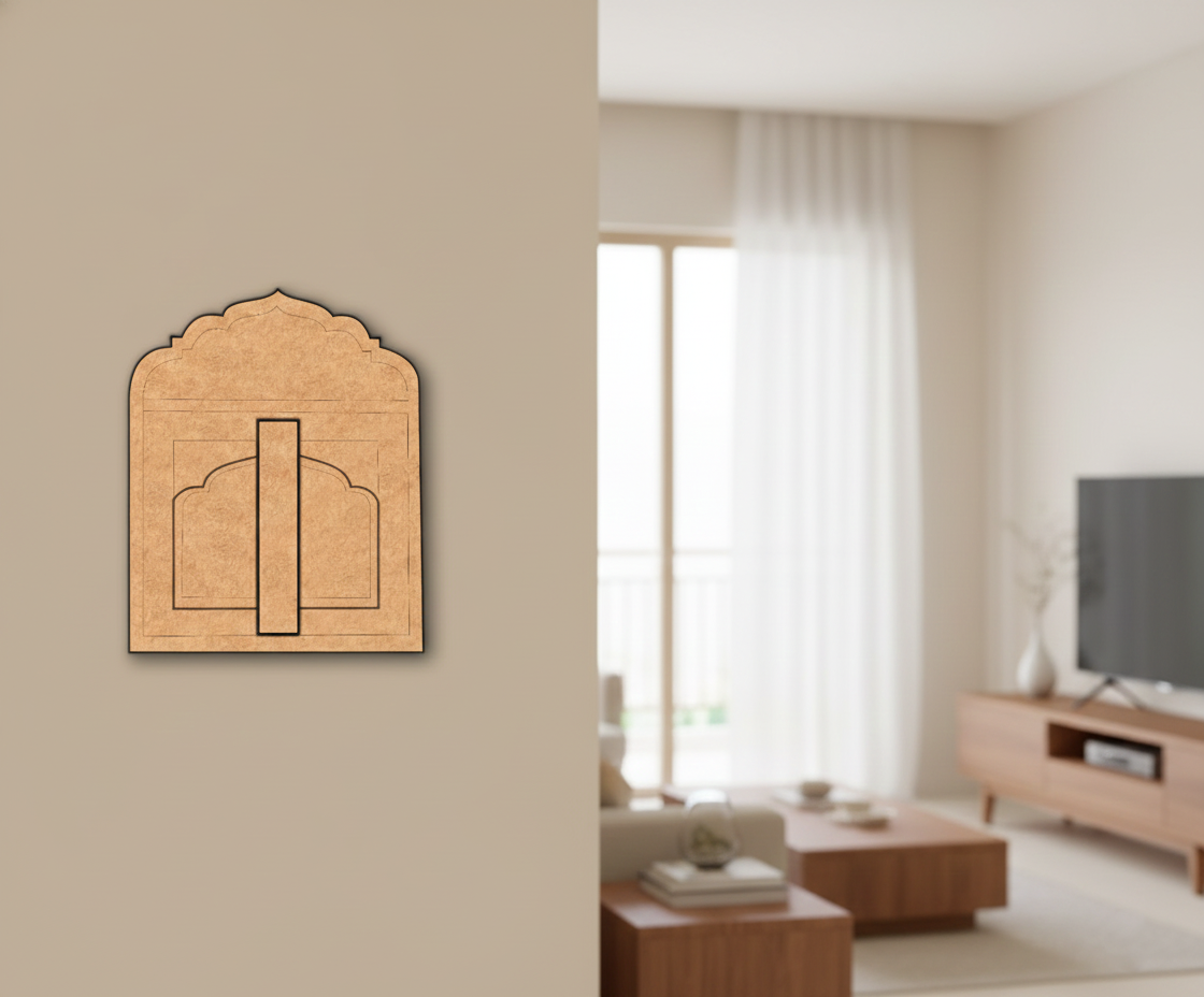 MDF Mughal Window Shutter Cutout DIY Wall Decor Frame for painting mounted on wall