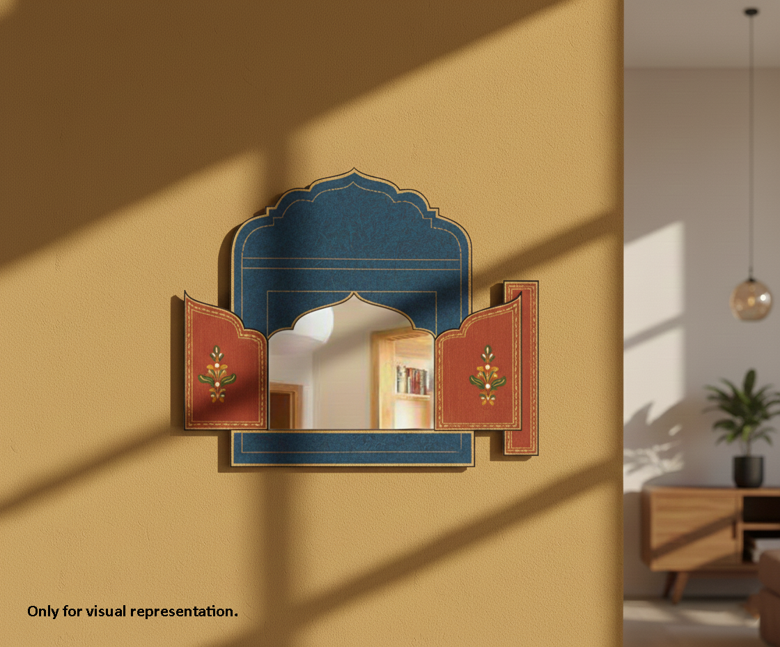 Painted MDF Mughal Window Shutter Cutout DIY Wall Decor Frame for painting open window mounted on wall