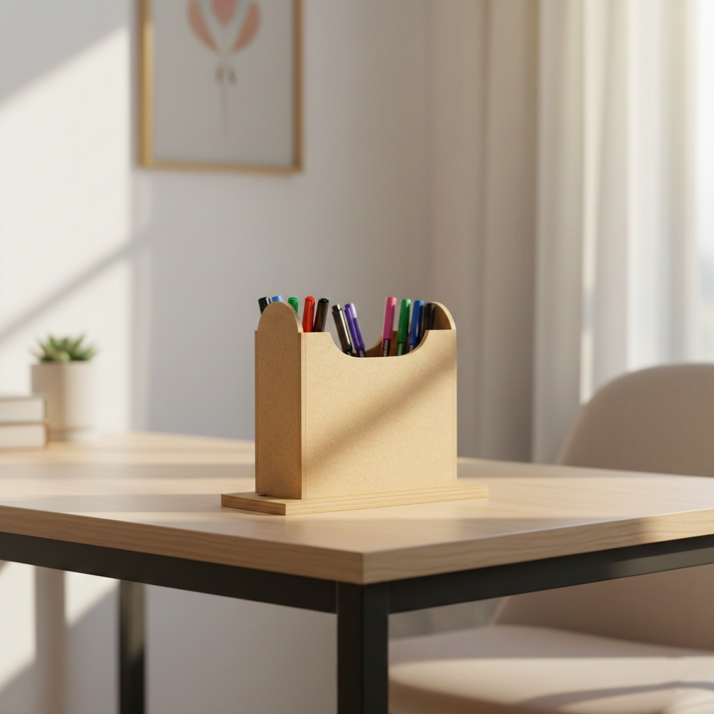 MDF Desk Organizer Holder DIY Pen Stand Craft Storage Base for painting show on table 