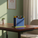 Painted MDF Desk Organizer Holder DIY Pen Stand Craft Storage Base  show on table 