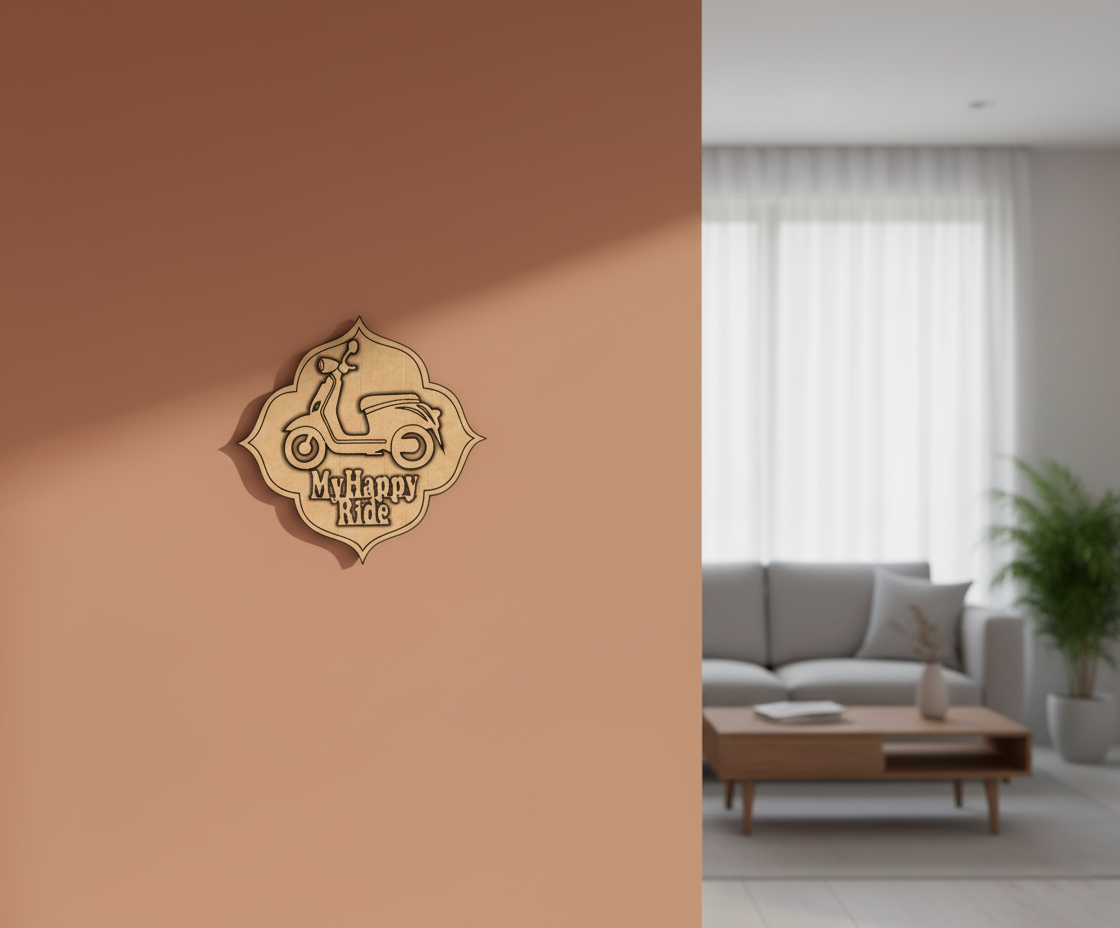 MDF Scooter Quote Wall Decor DIY craft cutout design base for painting and customization mounted on wall