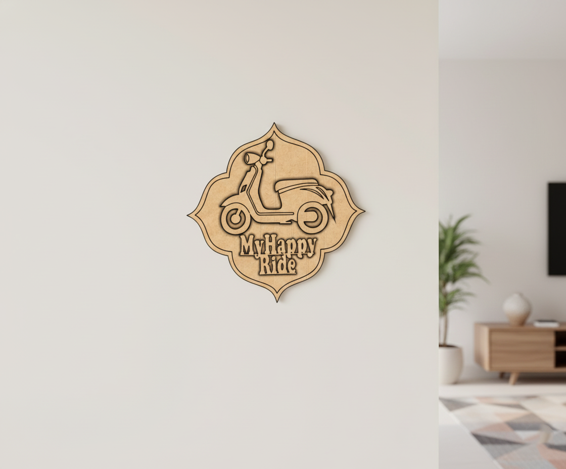MDF Scooter Quote Wall Decor DIY craft cutout design base for painting and customization mounted on wall