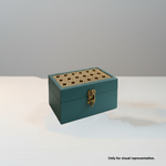 Painted MDF Laser Cut Storage Box DIY Craft Design with Latch Holder  show on table 