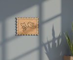 MDF Bird Stamp Frame DIY Craft Design Laser Cut Art mounted on wall