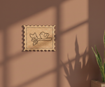 MDF Bird Stamp Frame DIY Craft Design Laser Cut Art mounted on wall