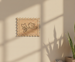 MDF Bird Stamp Frame DIY Craft Design Laser Cut Art mounted on wall