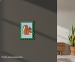 Painted MDF Squirrel Stamp Frame DIY Craft Design Laser Cut Art Wall  mounted on wall