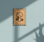 MDF Mushroom Stamp Frame DIY Craft Design Laser Cut Art Wall for painting and decoration mounted on wall